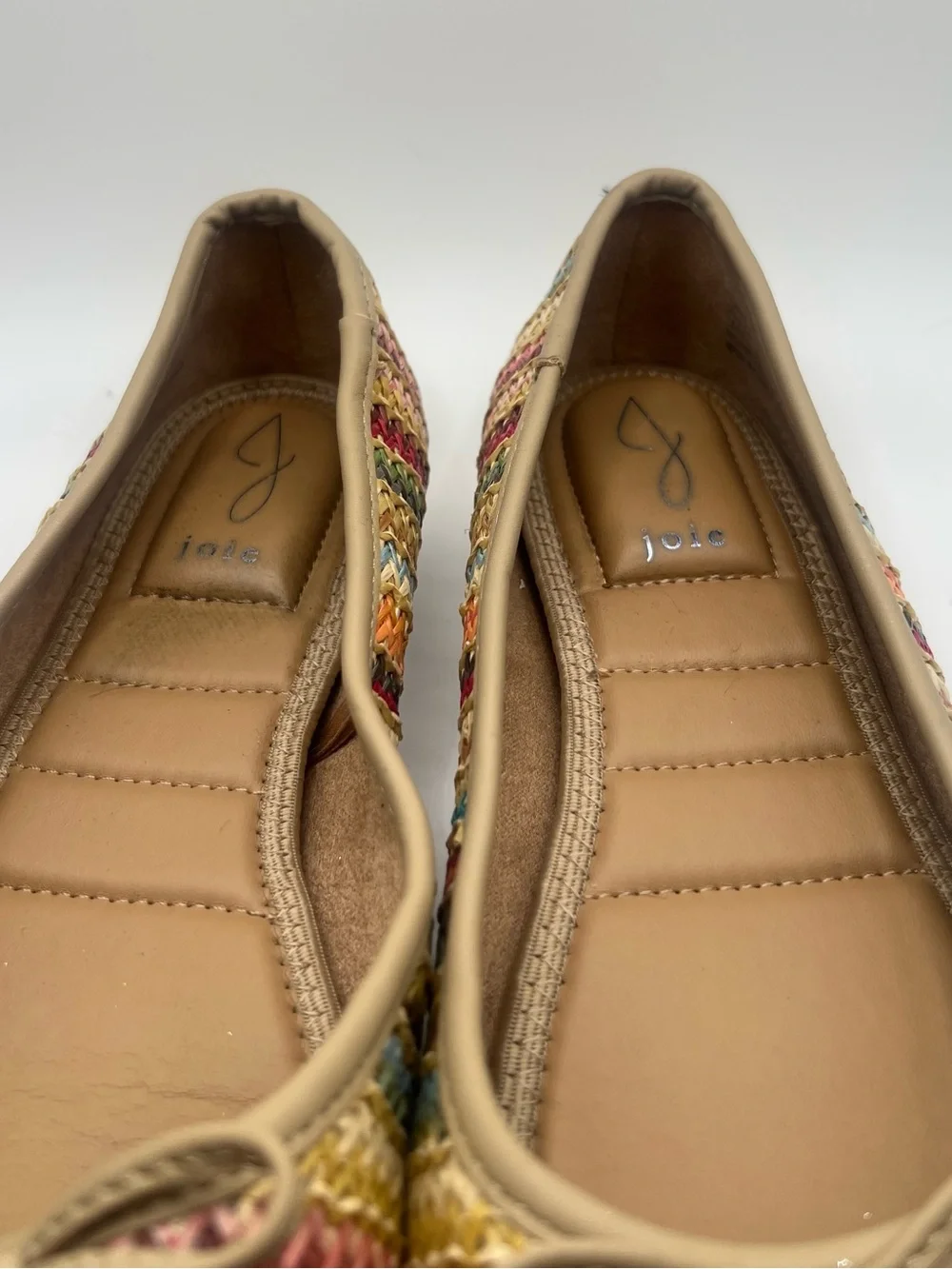 Joie Multicolor Woven Ballet Flats with Beige Trim